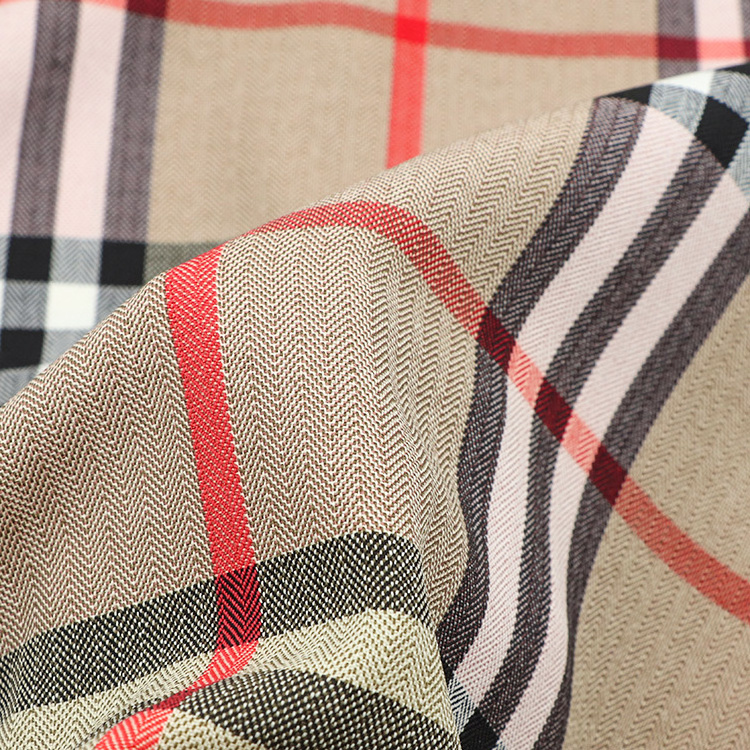 High quality yarn dyed fabric polyester check plaid woven suiting fabric for women dress