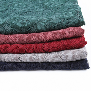 Professional luxury chenille lace fabric dyeing dark green rose shaped floral chenille lace fabric for women dress