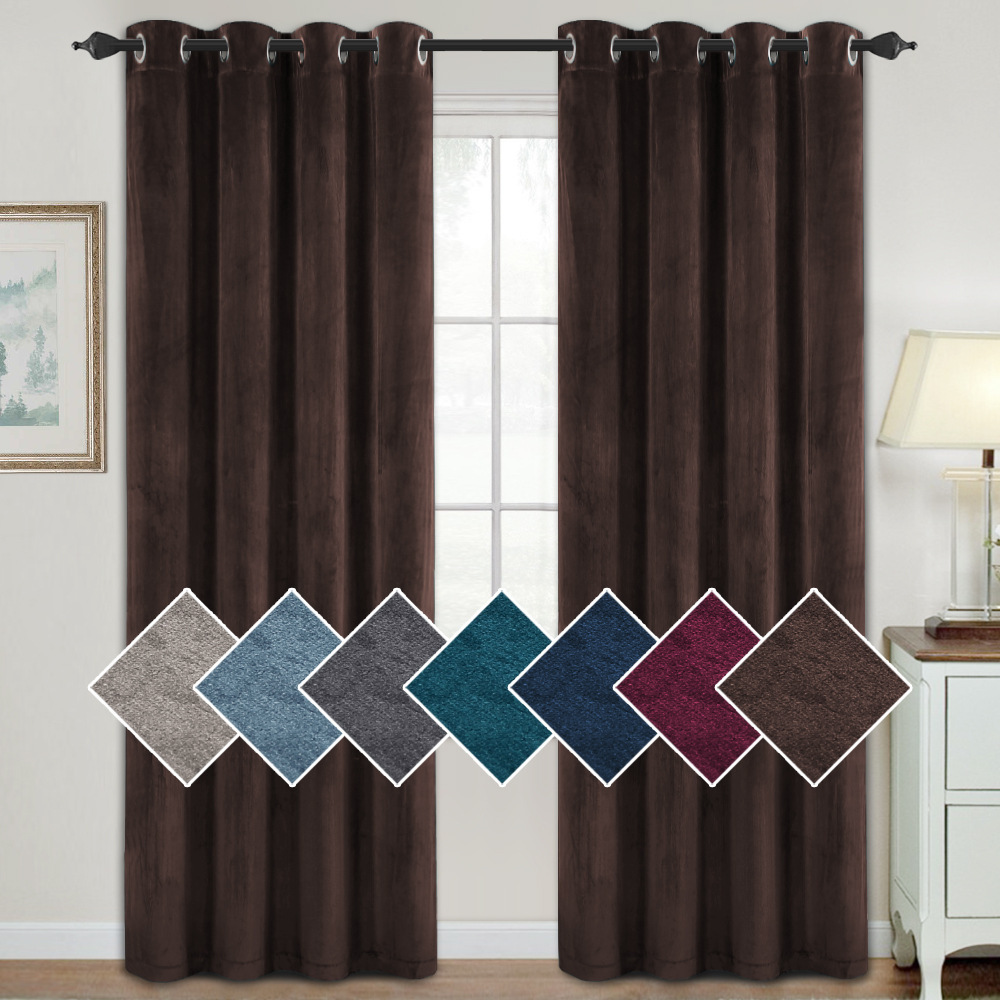 Wholesale Luxury European Style Window Curtain Velvet Curtains Soundproof And Soft Fabric Valance Curtains