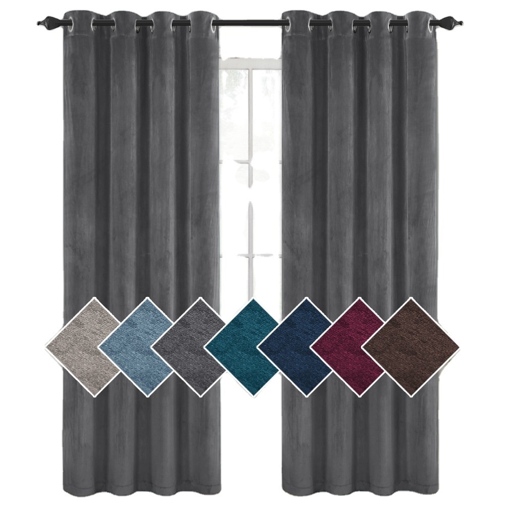 Wholesale Luxury European Style Window Curtain Velvet Curtains Soundproof And Soft Fabric Valance Curtains