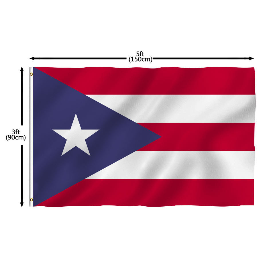 Ready To Ship National Flag 3x5 Ft 100% Polyester Puerto Rico Flag