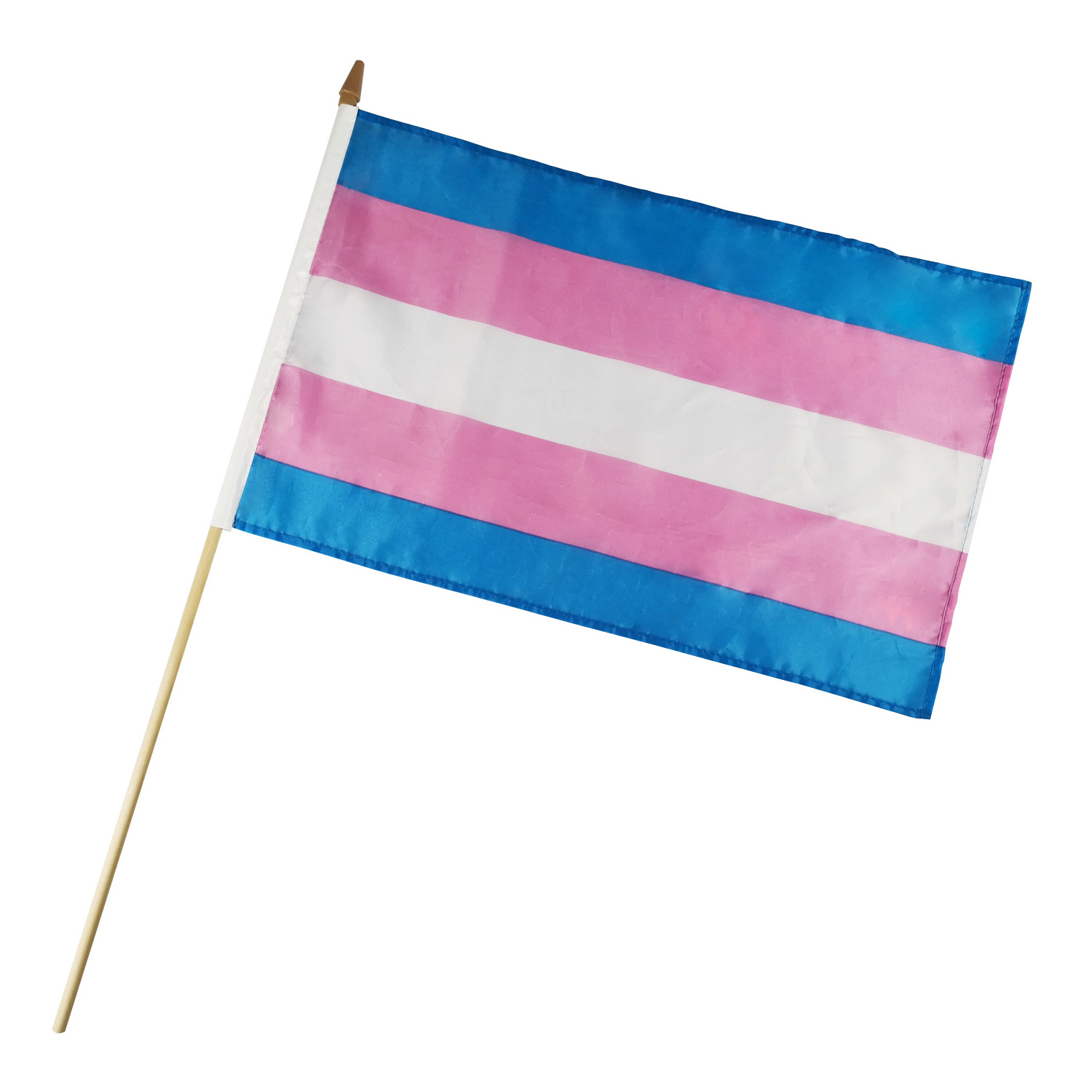 100% polyester Transgender Stick Flag silk screen print rainbow hand flag gay pride hand flag with stick