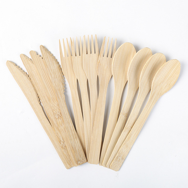 Factory Direct Sale Bamboo Disposable Cutlery Set,biodegradable Forks Spoons And Knives Sets With Napkin