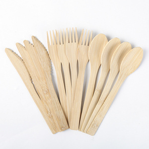 Factory Direct Sale Bamboo Disposable Cutlery Set,biodegradable Forks Spoons And Knives Sets With Napkin