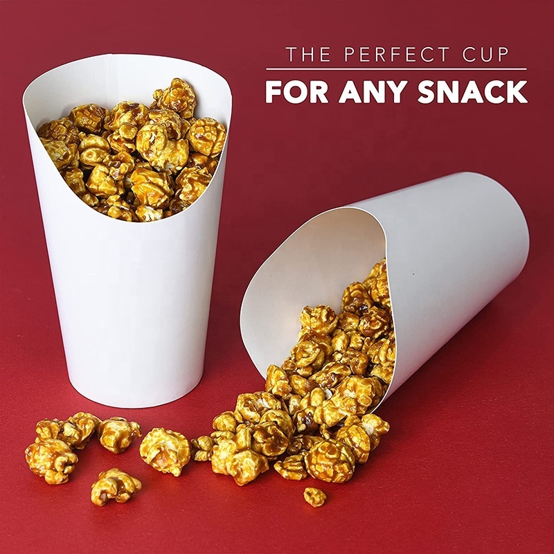 Hot Sale Takeaway Waffle Holder Food Packaging Scoop Cup Disposable Rigid Boxes French Fries Paper Free Snack Cup . Cone Snack