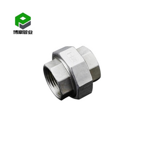 Stainless steel pipe fittings ss 304 ss316 npt bspt female threaded union