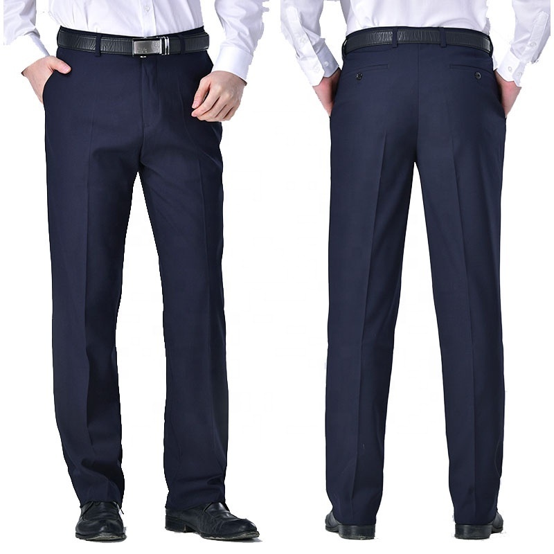 Basic design TR Fabric solid color single-welt back pocket mens formal trousers pants