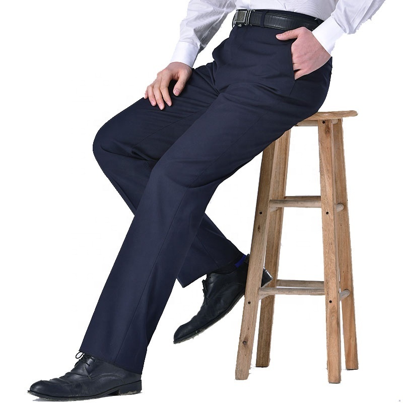 Basic design TR Fabric solid color single-welt back pocket mens formal trousers pants