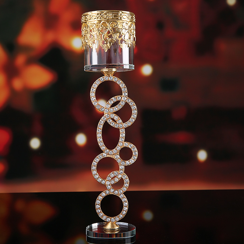 Unique Creative Hot Selling Luxury Metal Iron Glass Candle Sticks Holder Decorative Tall Candle Holders For Weddings