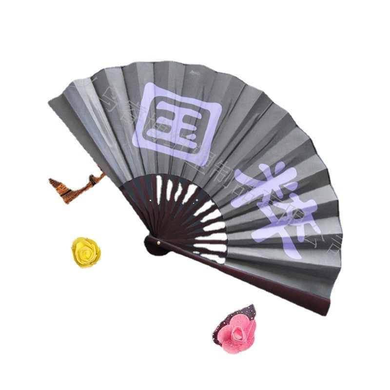 Hot Selling Cute Wholesale Customised Wooden Folding Bamboo Hand Fan With Pouch