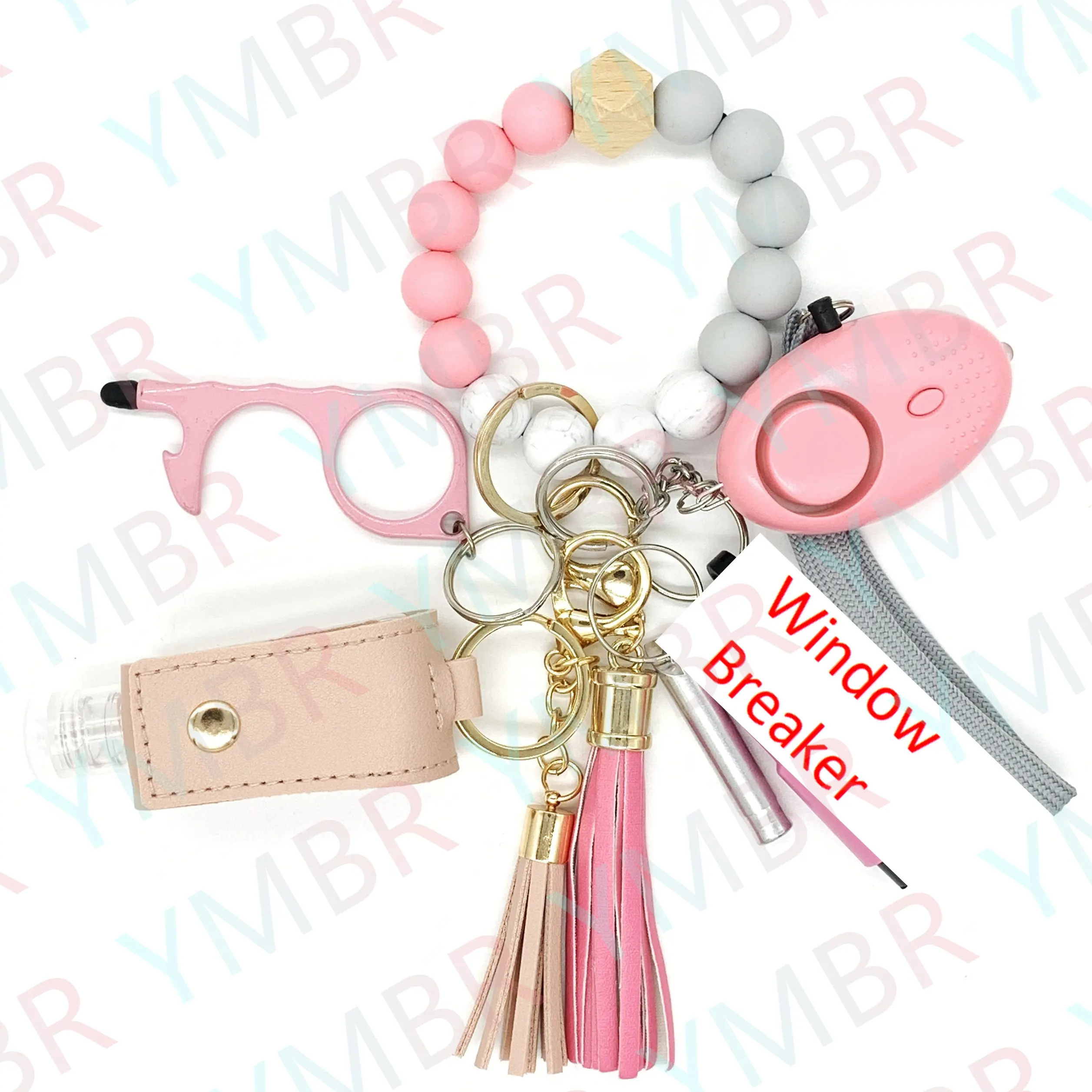 2023 Wholesale Safety Supplies Keychain Accessories Protective Self Defense Keychain Kit Women Girls Self Defense Set Gift