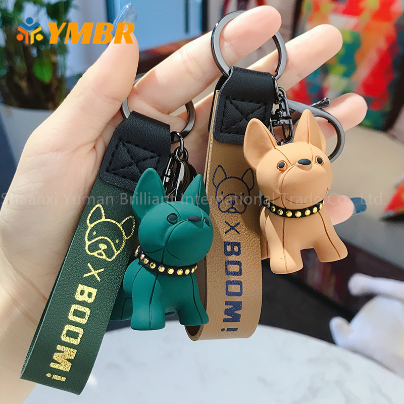 Wholesale Cheap High Quality 3d Keychain Lanyard French Bulldog Keychain Accessories