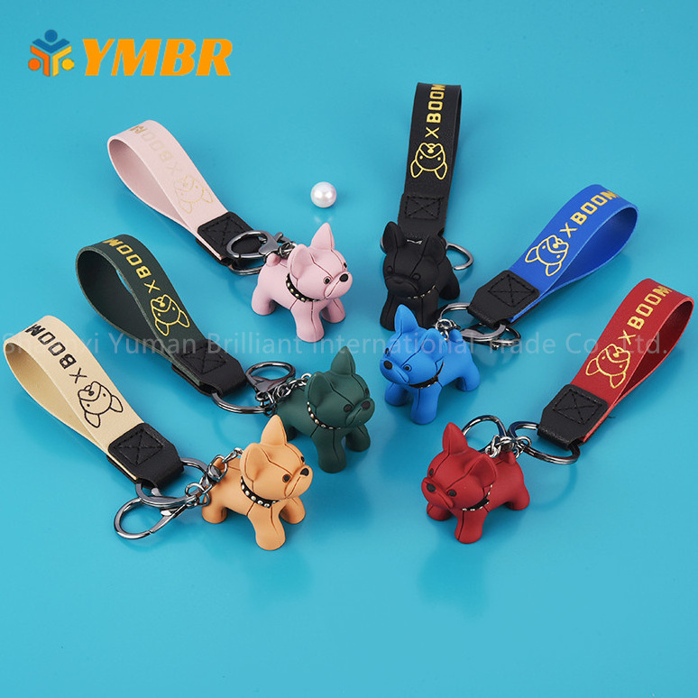 Wholesale Cheap High Quality 3d Keychain Lanyard French Bulldog Keychain Accessories