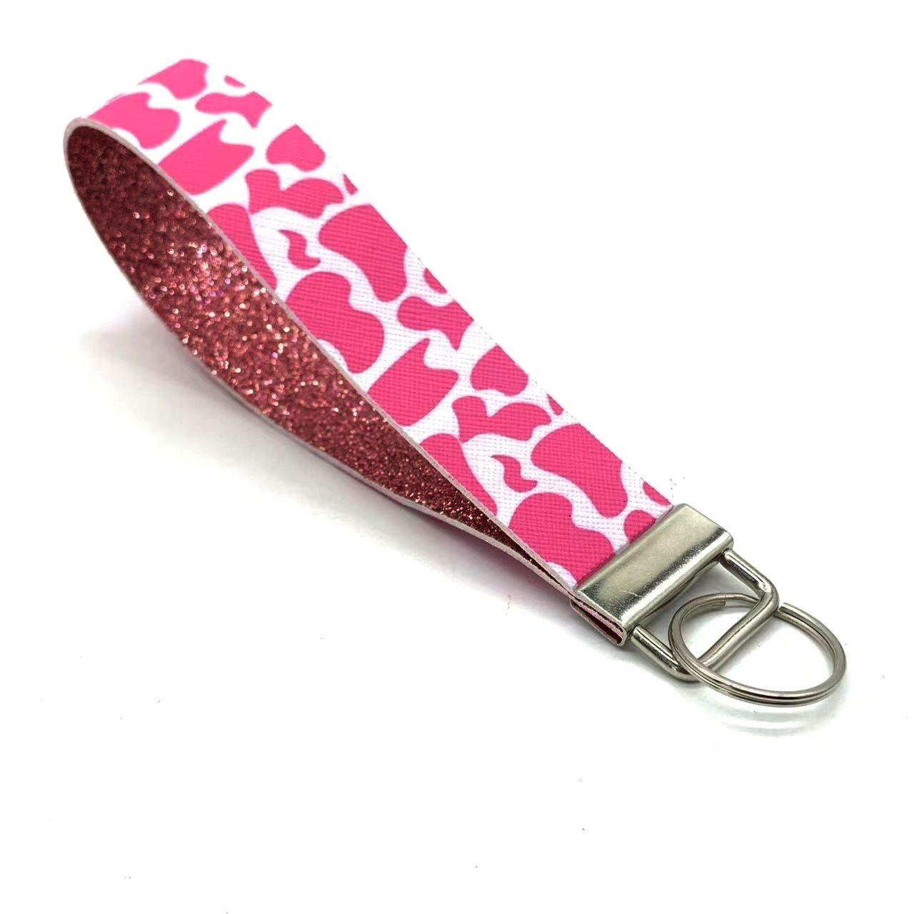 Customized Women Self Defense Keychain Accessories Protective PU Leather Key Chain Strap Safety Wristlet Keychain Supplier