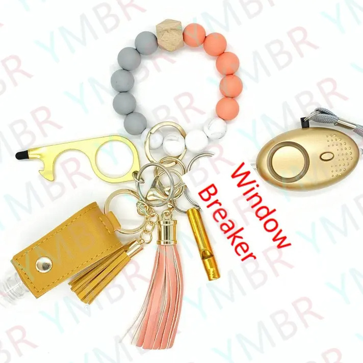 2023 Wholesale Safety Supplies Keychain Accessories Protective Self Defense Keychain Kit Women Girls Self Defense Set Gift