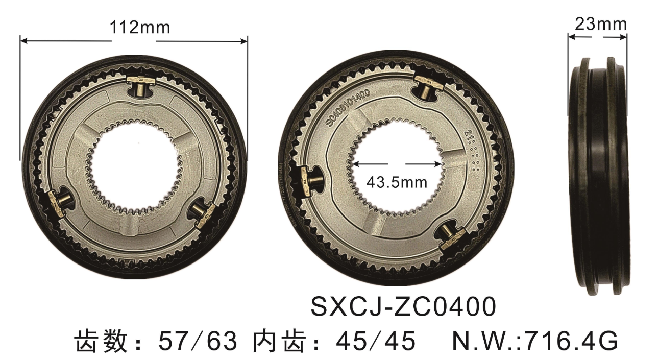 Factory Hot Selling Auto Parts Manual Transmission Synchronizer assembly FOR FORD MT82  OEM  Z-1708330-00-01