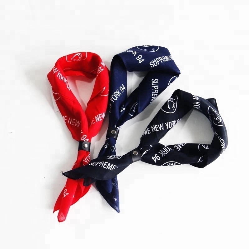 Occupation With Small Square Scarf Female Airline Stewardess Satin Printing Imitation Silk Scarf