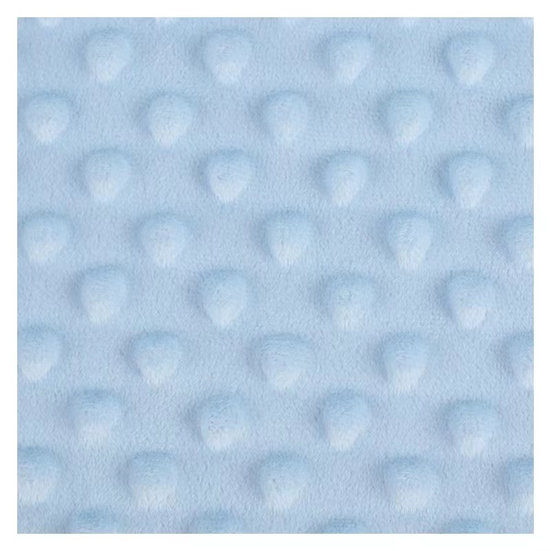 High Quality 160cm 230GSM Custom Color Blue Minky Dot Polyester Warp Knitting Fabric for baby clothing