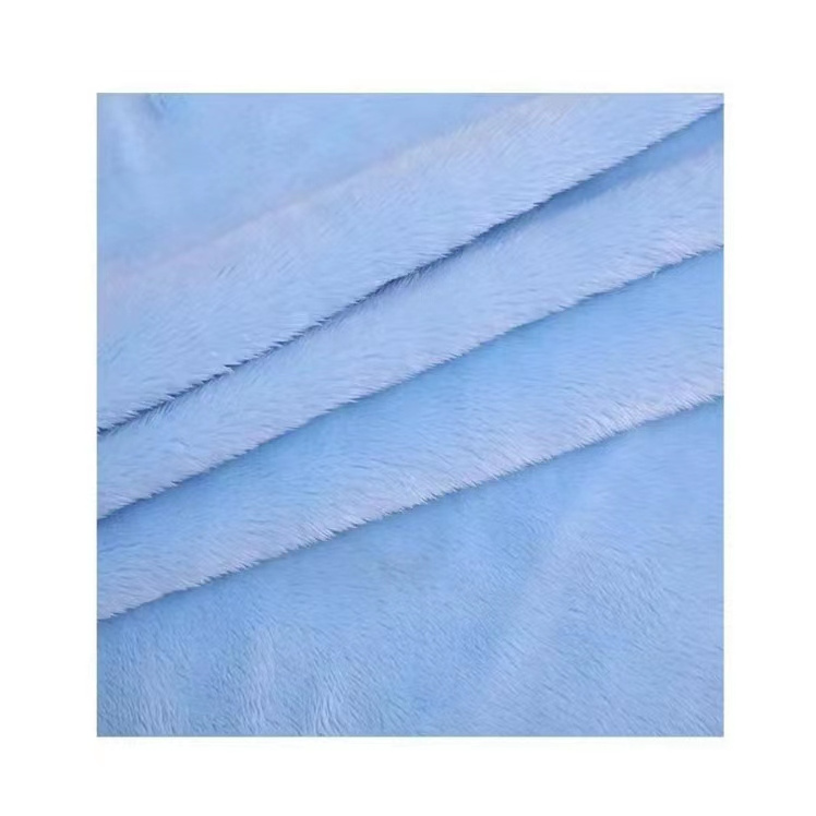 Ready Shipping Custom Color Blue Solid Super Soft Crystal Velvet Long Pile Upholstery Fabric for Home Textiles