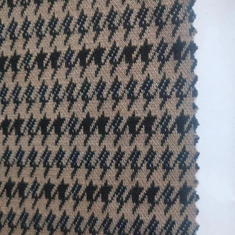 Good quality most confortable yarn dyed polyester rayon fabric knit jacquard for suit