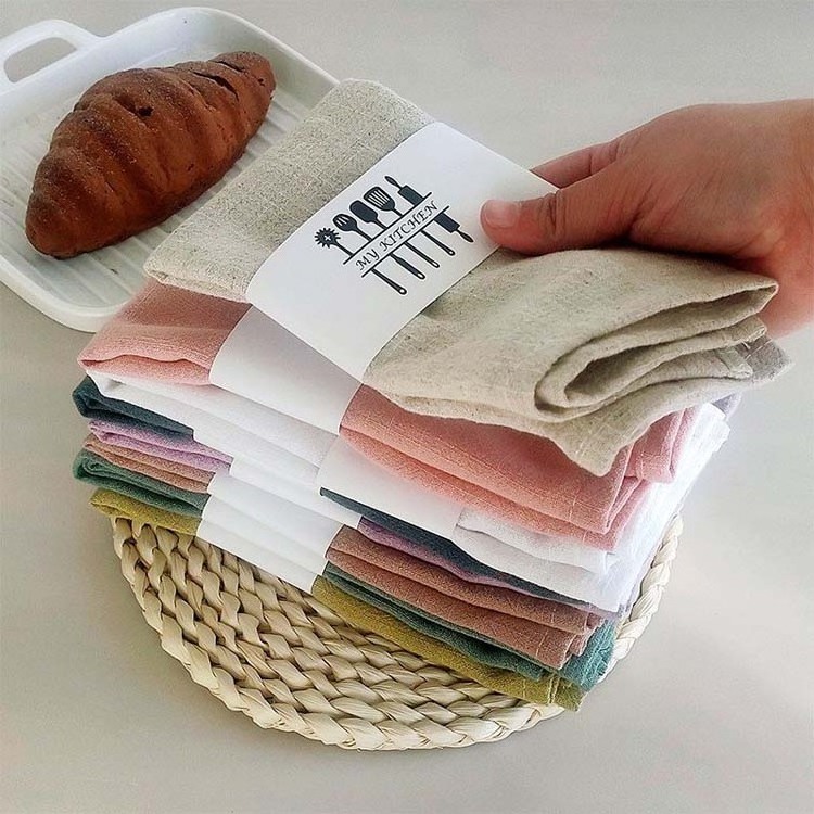 Factory Wholesale Square Plain Cotton Linen Napkins For Dining Table