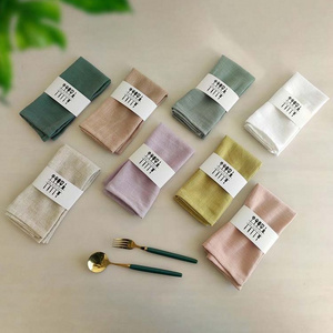 Factory Wholesale Square Plain Cotton Linen Napkins For Dining Table