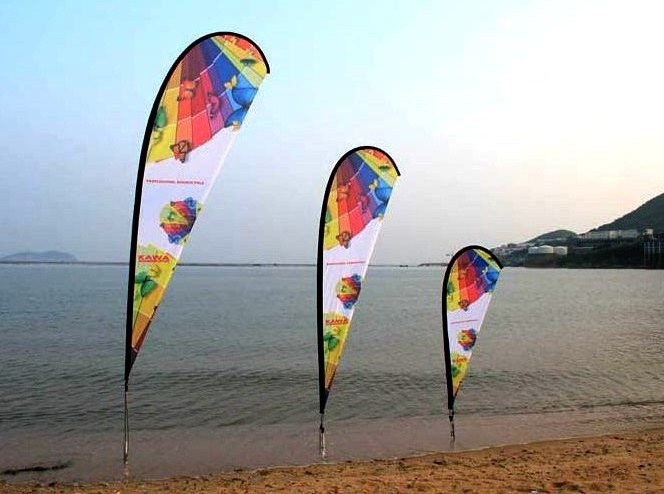 Free sample Polyester Feather Flag Custom Knife Shape Advertising exhibition event outdoor Flying Beach Flag banner stand