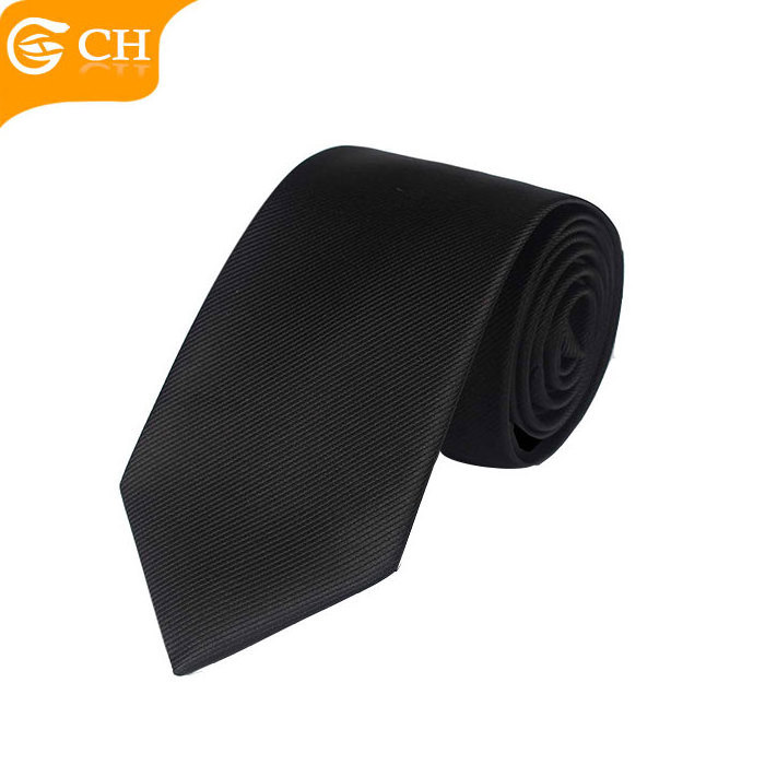 China Suppliers Wholesale Cheap Red Navy Neck Tie 100% Polyester Multicolor Plain Black Tie Men Necktie