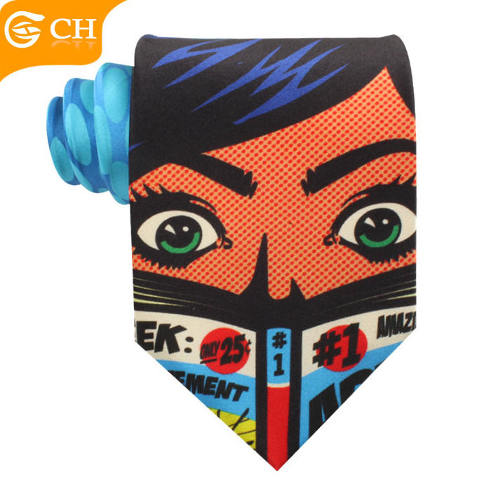 Personalized Custom Made Funny Silk Printed 10CM Extra Wide Mens Tie