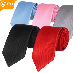 China Suppliers Wholesale Cheap Red Navy Neck Tie 100% Polyester Multicolor Plain Black Tie Men Necktie