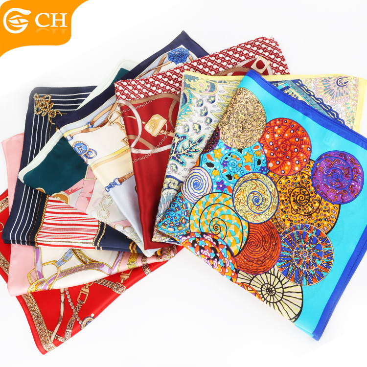 Wholesale Luxury Printed Elegant Designer Scarf for Women Multi-pattern High Quality 100% Silk Scarf