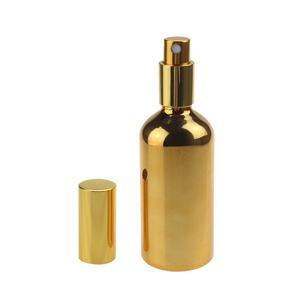 Gold and Silver Empty Mist Sprayer Perfume Bottles 100ml 50ml 30ml 20ml, Cosmetic Glass Packaging with Atomizer Spray Nozzle