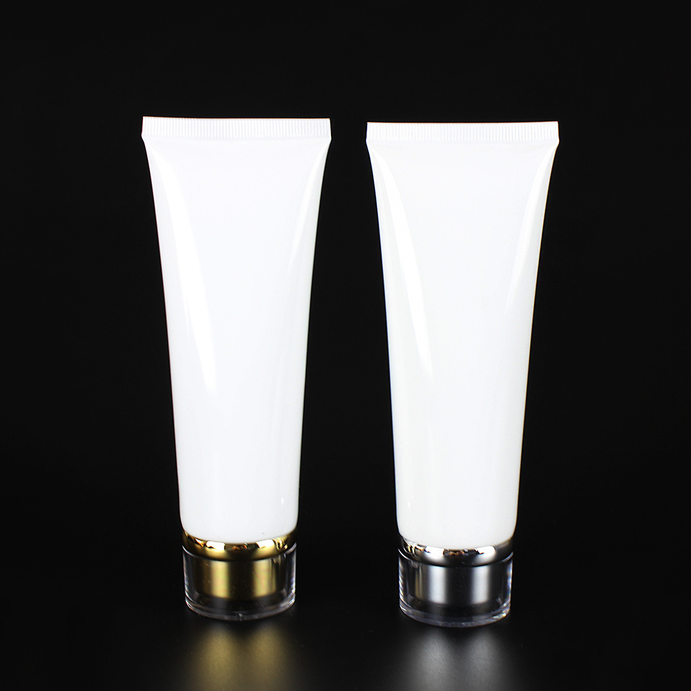 New Arrival Luxury 100ml White Cosmetic Containers Soft Plastic Eye Cream Tube with Lid Empty Packaging for Cosmetics