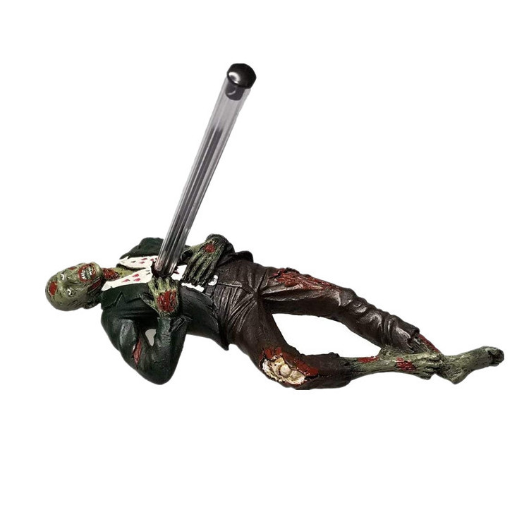 Desktop Accent Zombie Impaled Pen Holder Halloween Decoration Walking Dead Zombie Enthusiast Collectible Figurine Statue