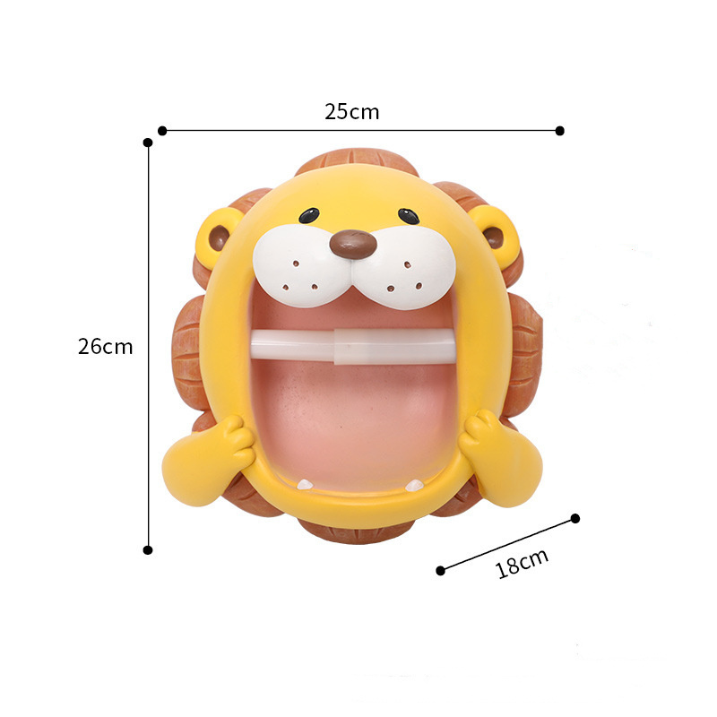 Funny Lion Head Statue Resin Wall Mounted Bathroom Toilet Paper Holder