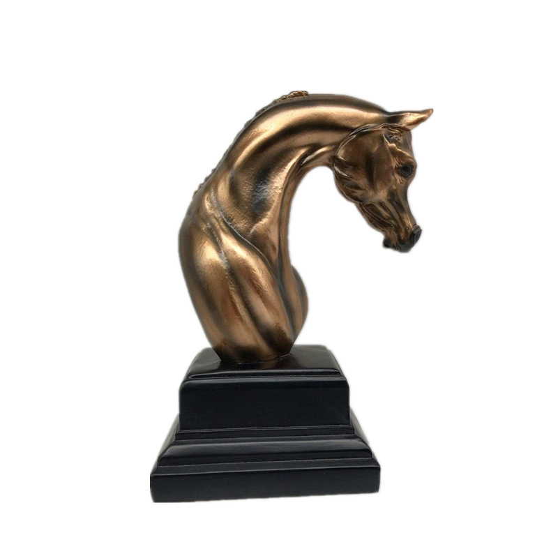 Polyresin Handmade Bronze Arabian Horse Head Sculpture Trophy