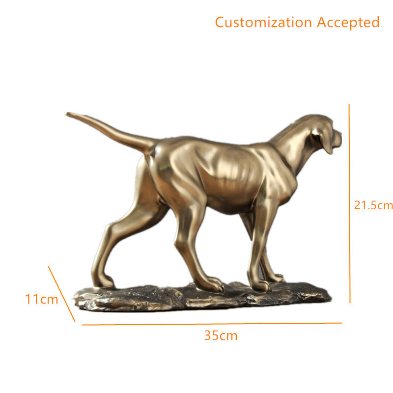 Modern Home Decoration Resin Golden German Shorthaired Pointer Dog Sculpture