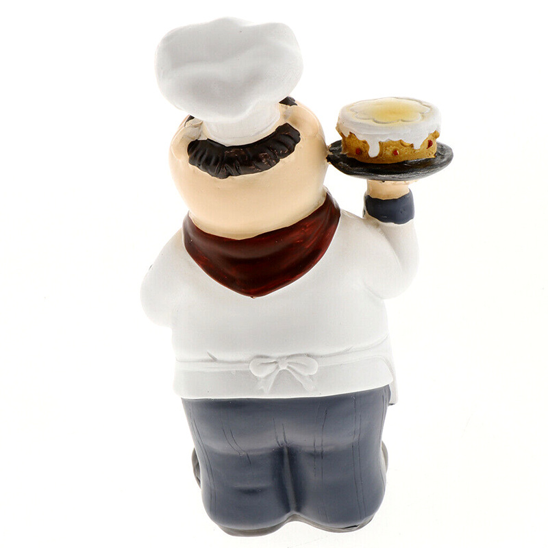 ShunXu Factory Wholesale Resin Butler Figure Sculpture mini Size Chef Figure with cake