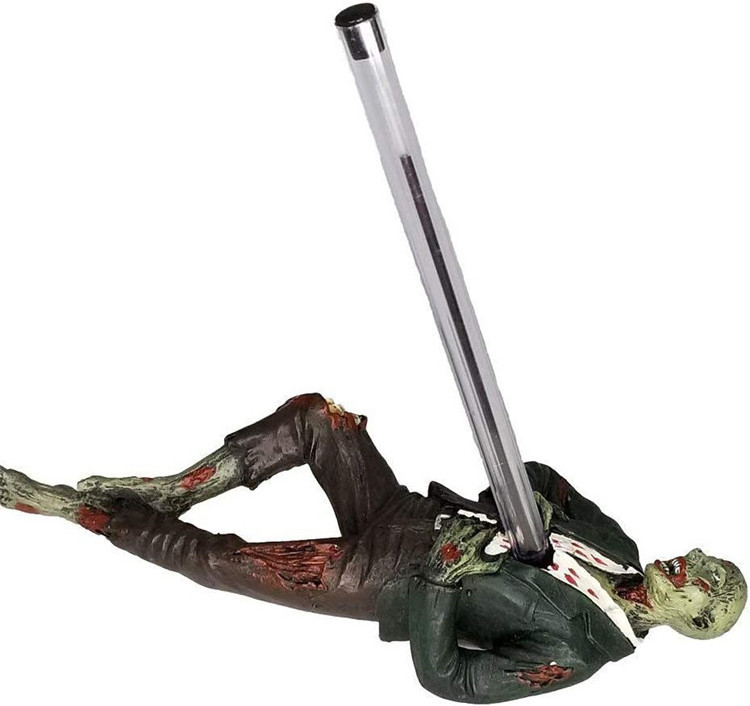 Desktop Accent Zombie Impaled Pen Holder Halloween Decoration Walking Dead Zombie Enthusiast Collectible Figurine Statue