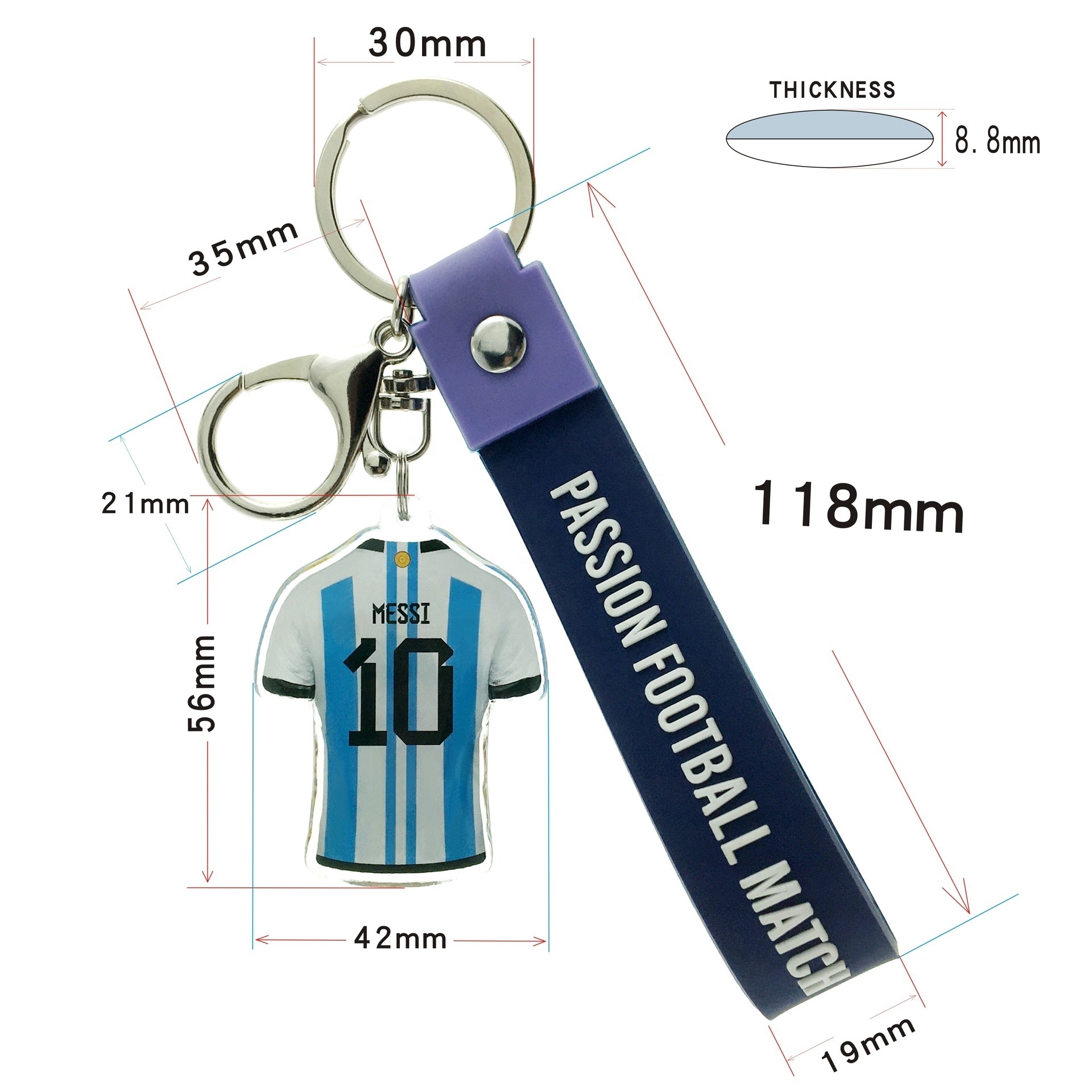 2024 Messi Acrylic Photo Promotional Keychains Inter Miami Bayern Munich Reale Madrid Manchester