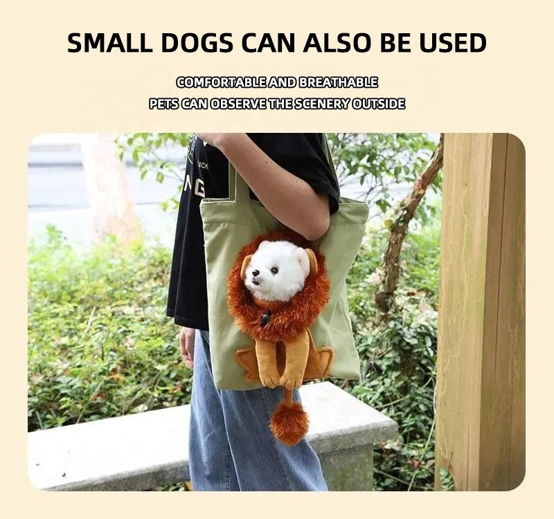 2023 New Cartoon Design Tote Bag Internet Celebrity Hold Dogs Cats Pet Cotton Canvas Tote Bag Student Shoulder Cross Body Bag