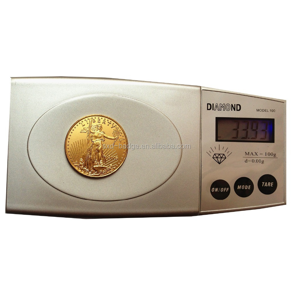 22K Gold Plated coins 1 oz Gold Filled Tungsten Coin