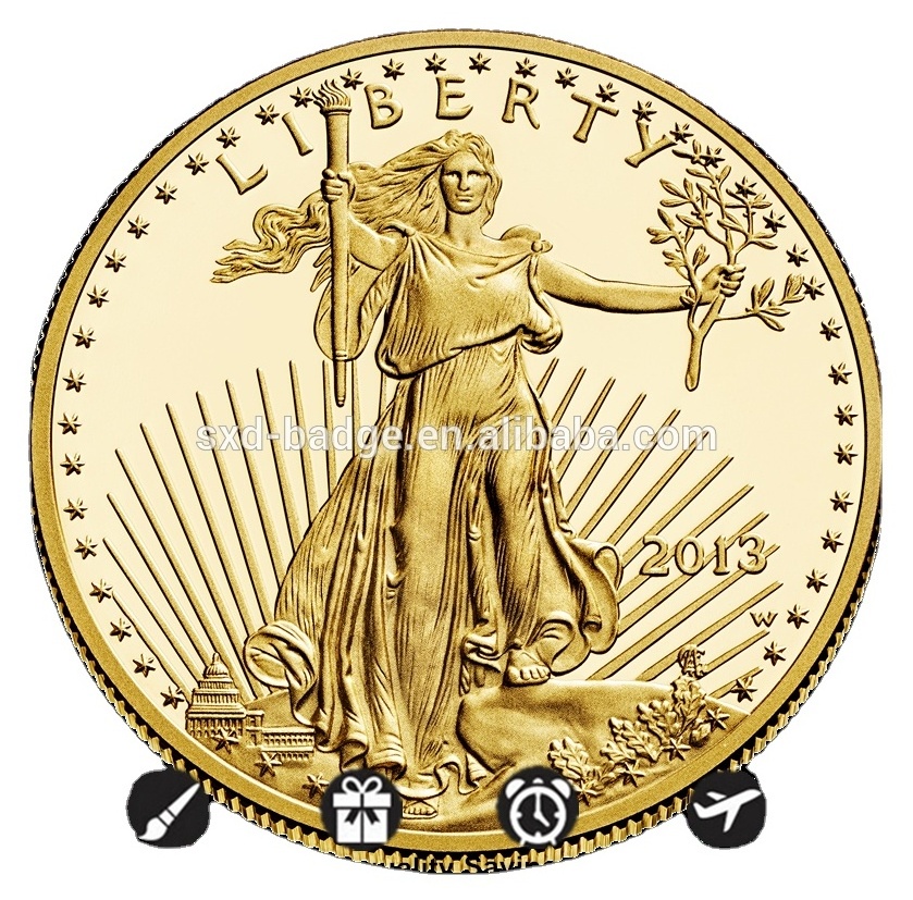 Hot-selling American 1oz tungsten-gold-coins quality with thick layer gold fake 33.93g tungsten gold coins