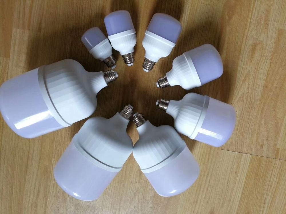 LED T Bulb Plastic/aluminum Materials IC Driver AC150-260V. 20W 30W 40W 50W 60W 6500k 3000k E27 B22 25000HRS. OEM 80 Warehouse