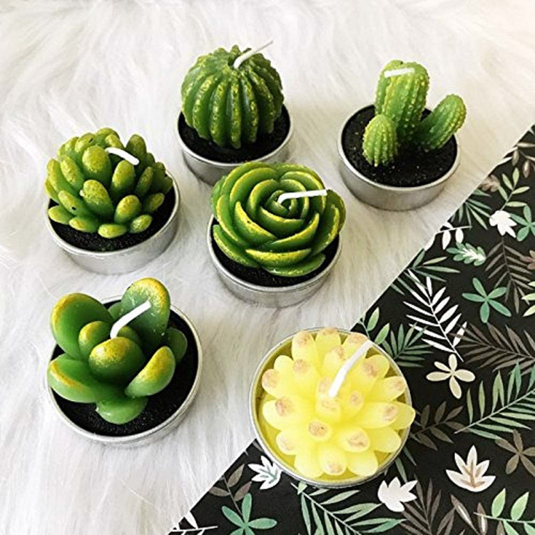 Tealight Candles, Cactus Cute Tealight Candles for Home Decor, Mini Delicate Candles