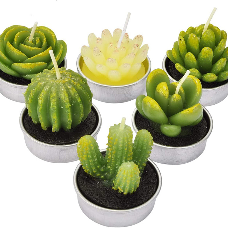 Tealight Candles, Cactus Cute Tealight Candles for Home Decor, Mini Delicate Candles