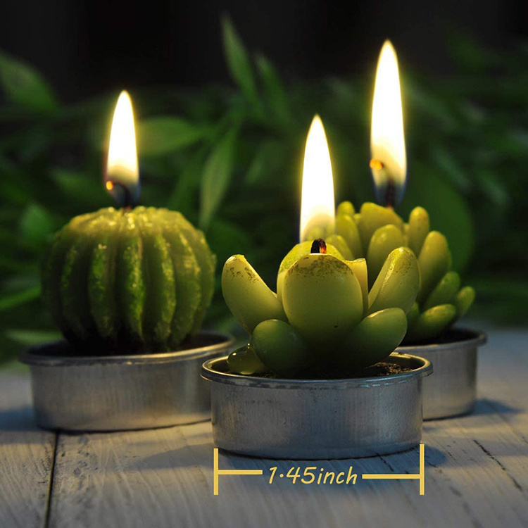 Tealight Candles, Cactus Cute Tealight Candles for Home Decor, Mini Delicate Candles