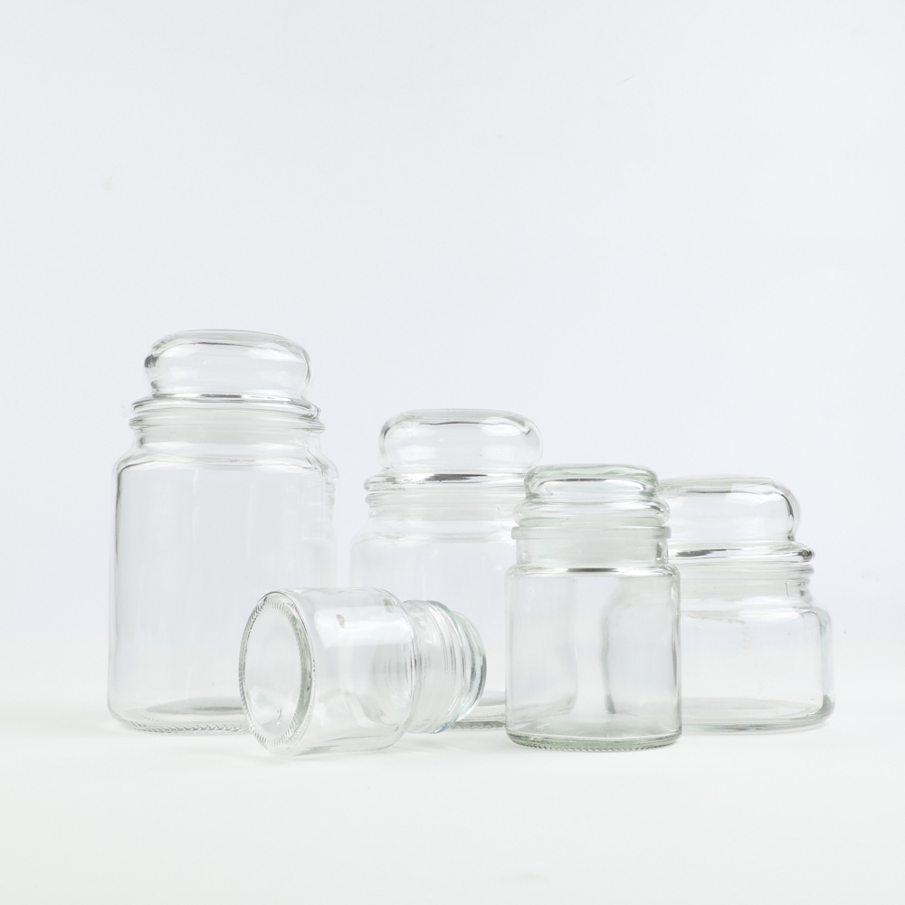 Private Label Yankee Style  Empty  Big Size Candle Glass Jars with Glass  lid for Candle Holding