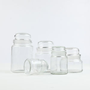 Private Label Yankee Style  Empty  Big Size Candle Glass Jars with Glass  lid for Candle Holding