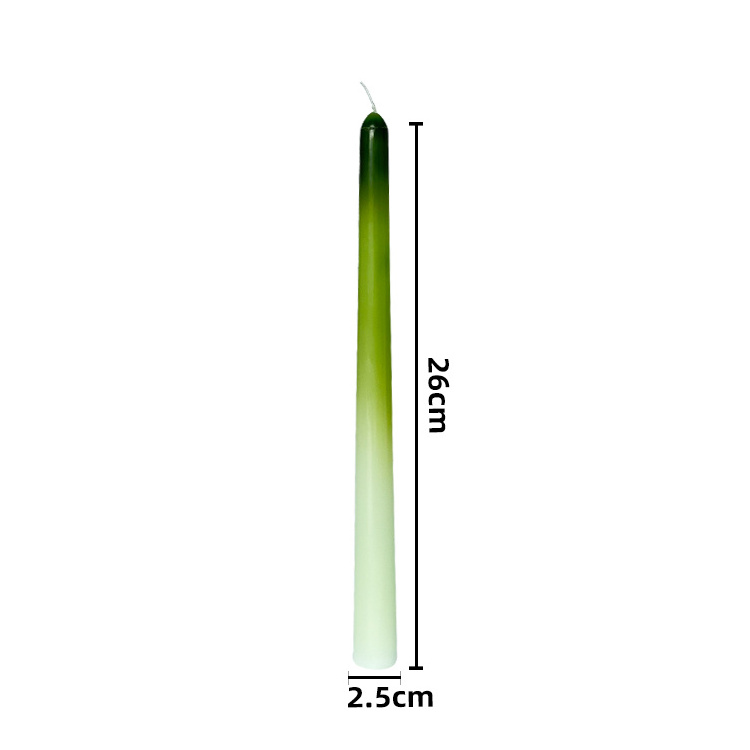 China GREEN Gradient Pillar Soy Wax Candles For Church